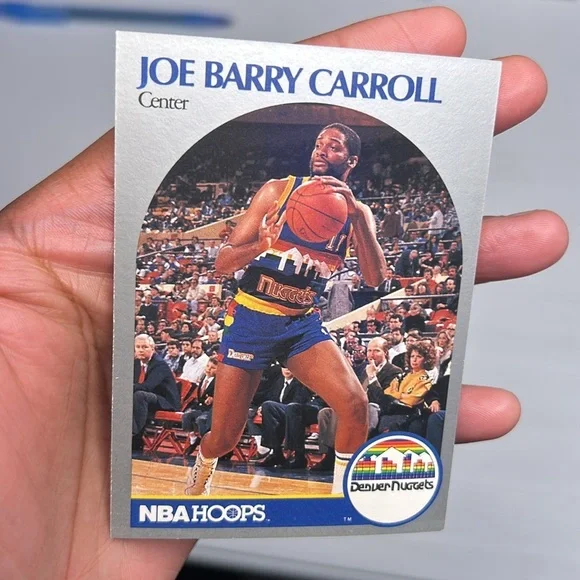 Joe Barry Carrol Denver Nuggets 1990 NBA HOOPS #92 Trading Card - Picture 3 of 9